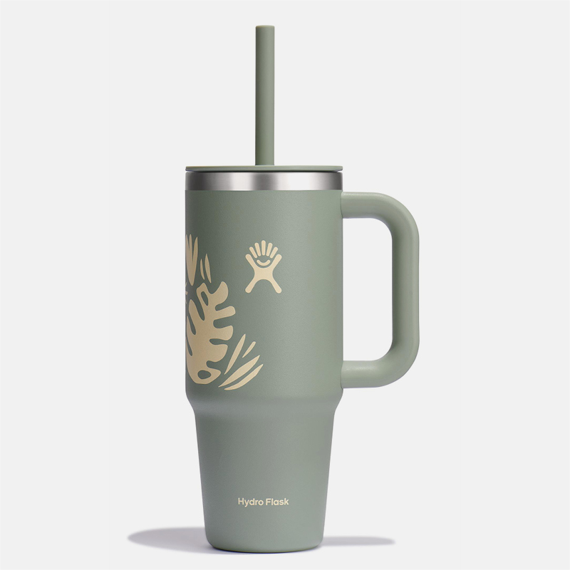24oz All Around Travel Tumbler כוס שתיה עם ידית צד וקש בצבע bliss ובצבע botanical 
